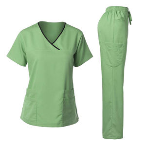 Professional Medical Scrub Uniform Set Men <b>Women</b> Hospital Nurse <b>Workwear</b> V Neck Short Sleeve Breathable 100% Cotton - Product Image 6