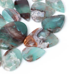 Aquaprase naturel, cabochons de pierres précieuses en vrac de formes variées à dos plat, fournitures pour bijoutiers et métallurgistes, pierre pour enroulement de fil - Product Image 3