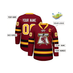 Uniformes de Hockey Personalizados con Bordado, Uniformes de Equipo de Alta Calidad, 100% Poliéster de Secado Rápido, Camisetas de Hockey sobre Hielo para Hombre con Logotipo de Equipo Personalizado - Product Image 4