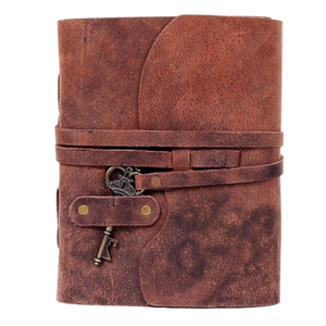 Libro de Hechizos, Diario de Cuero Vintage con Diseño de Tercer Ojo y Grimoire, con Papel de Borde Rústico, 10x7 Pulgadas, Personalizable - Product Image 5