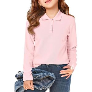 Camisetas Polo Personalizadas para Niñas, Manga Larga, Uniformes Escolares Clásicos, Ropa Casual Elegante, Camisetas Polo Modernas - Product Image 5