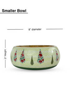 VeloraCraft - Tazón de Madera Esmaltada Artesanal, Diseño Bohemio Estampado de Primera Calidad para Frutas, Ensaladas, Bocadillos y Cenas Elegantes - Product Image 5