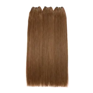 ผมแท้แบบ Remy Weft สีน้ำตาลตรง 100%  เนื้อผมเป็นลอนธรรมชาติ - Product Image 1