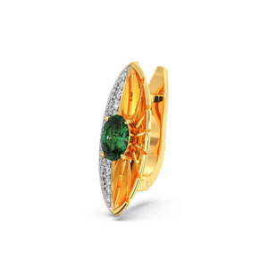 Pendientes llamativos con diseño de alas de esmeralda verde dorado - Product Image 2