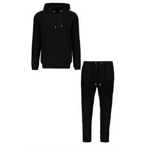 Conjunto Deportivo Personalizado para Hombre, Sudadera con Capucha Negra de Manga Larga, Pantalones de Color Sólido, Algodón, Corte Regular, Ropa de Otoño - Product Image 6