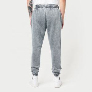 Venta al por mayor de pantalones de chándal de lavado ácido para hombres con logotipo personalizado cintura media 100% pantalones de chándal de algodón ropa de trabajo telas de punto - Product Image 5