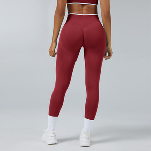 Vêtements de sport sans couture personnalisés pour femmes, vente en gros, tenues de gym, vêtements de fitness, leggings sans couture froncés push-up pour femmes 2026 - Product Image 1