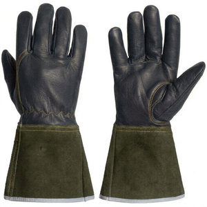Guantes de soldadura de alta resistencia, guantes de cuero resistentes al calor para soldadura MIG, TIG y electrodos, protección de manga larga, guantes de seguridad. - Product Image 4