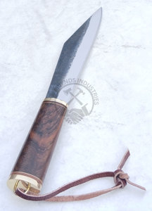 Nouveau couteau Seax Viking médiéval court en acier à haute teneur en carbone forgé à la main, lame de 7,5 pouces, ambidextre, manche en bois de noyer avec pommelle en laiton - Product Image 5