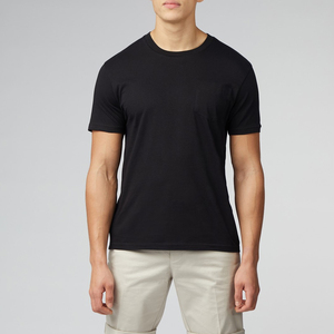Camiseta de Algodón Gris para Hombre, Corte Ajustado, Cuello Redondo, Manga Corta, Informal, Lisa, Transpirable, Tejida, de Color Sólido - Product Image 2