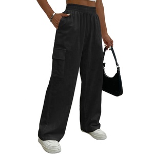 Personalizado perfecto desgaste cargo pantalones señoras casual pantalón Mujer ropa pantalones mujeres pantalones de cintura alta con bolsillo - Product Image 2