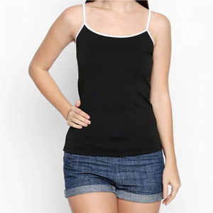 Débardeur Femme Noir Tricoté 100% Coton de Haute Qualité, Col Rond, Bretelles Fines, Idéal pour la Gym - Collection 2026, Meilleure Vente - Product Image 1
