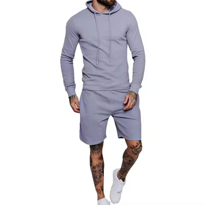Conjuntos Deportivos Cortos para Hombre, Conjuntos Personalizados de Verano Unisex, Conjunto de Dos Piezas de Algodón para Hombre, Conjunto de Sudadera con Capucha y Pantalones Cortos con Lavado Ácido - Product Image 3