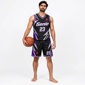 Ensemble uniforme de basketball pour hommes : Maillot sans manches et short assorti – Tenue de sport athlétique respirante pour l'entraînement, les matchs et les entraînements d'équipe - Product Image 6