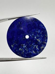 Esfera Plana de Lapislázuli Azul Natural de 24 mm, Accesorios de Reloj de Piedras Preciosas de Excelente Calidad, Orificio Central de 2 mm, Sin Perforación - Product Image 4
