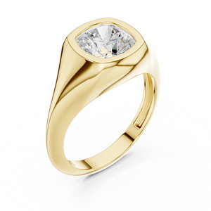 แหวนหมั้นเพชรทรงคุชชั่น 2 กะรัต ทองคำขาว 14K สำหรับผู้หญิง ประดับเพชรทรงคุชชั่นแบบฝังขอบ  ได้รับการรับรองจาก IGI เพชรเพาะเลี้ยงในห้องปฏิบัติการ เหมาะสำหรับวันครบรอบแต่งงาน - Product Image 3