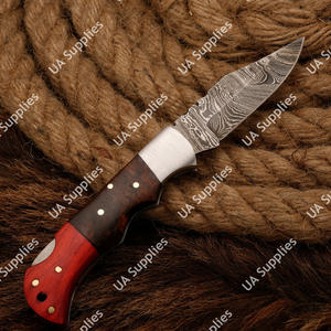 Cuchillo Plegable de Acero de Damasco Hecho a Mano, Hoja Afilada Tipo Clip Point, Alta Calidad, EDC, Supervivencia, Caza, Camping, Táctico, OEM, DIY - Product Image 4