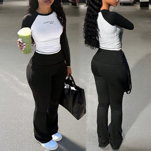 Women's Sets Yoga Set Workout Clothes Sports Gym <b>Legging</b> Fitness Long Sleeve <b>Crop</b> Top Yoga Suit 2 Pieces contrast Sportswear set - Product Image 4