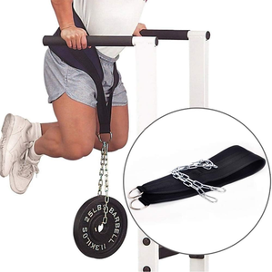 synthetic leather new Weight Lifting Dipping <b>Belt</b> Dip <b>Chain</b> Pull Ups - Product Image 5
