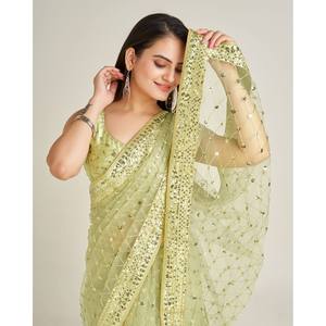 Saree de soirée avec séquence et ensemble de travail Dori pour femmes - Product Image 5