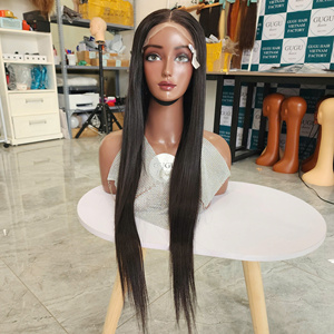 Perruques en cheveux humains bruts vietnamiens ultra-lisses avec dentelle frontale HD transparente, vente en gros - Product Image 1