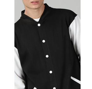 Custom Embroidery Logo Men Varsity <b>Jacket</b> Letterman Winter Casual Mandarin Collar Warm <b>Fleece</b> <b>Jacket</b> - Product Image 5