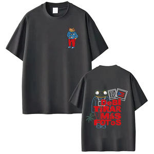 Camiseta de Hombre con Logotipo Personalizado, Diseño Sólido con Impresión Digital Frontal, Cuello Redondo, Manga Corta, 100% Algodón, Corte Regular, Estilo Casual - Product Image 5