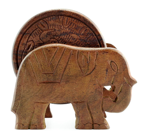 Amazing Design Wood <b>Coaster</b> With Elephant Shape Holder Custom Logo Wooden Cup <b>Coaster</b> Design Best Price - Product Image 1
