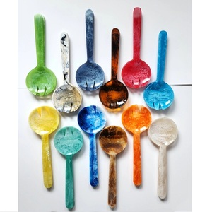 Resin <b>Salad</b> Servers Set with Colorful Spoons and Forks Eco-Friendly Dishwasher & Microwave Safe <b>Salad</b> <b>Tools</b> - Product Image 2