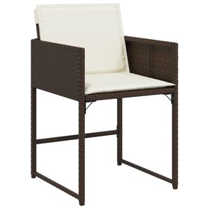 Set da pranzo in Poly Rattan marrone da 17 pezzi con cuscini Set da giardino - Product Image 5