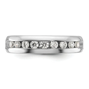 Anillo de Boda de Oro Blanco con Diamantes Cultivados en Laboratorio con Engaste en Canal - Product Image 1