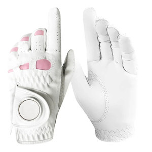Guante de Golf Premium Totalmente Blanco, Súper Suave y Transpirable, con Logotipo Personalizado, de Cuero Cabretta, Profesional, Antideslizante, con Muñequera Ajustable - Product Image 1