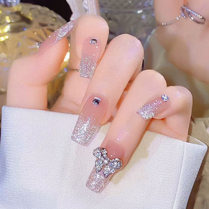 Ongles à presser en ABS personnalisés, design de luxe, réutilisables, vente en gros, faux ongles pour femmes avec colle, 24 pièces pour doigts - Product Image 1