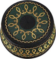Topi Kufi Muslim Pria Bordir Islam, Kupluk, Penutup Kepala Arab Oman Turki, Hadiah Ramadan Idul Fitri