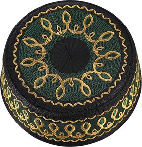 Chapeau Kufi de prière musulman pour homme, broderie islamique, bonnet, casquette, couvre-chef arabe, omanais, turc, cadeau pour le Ramadan et l'Aïd - Product Image 3