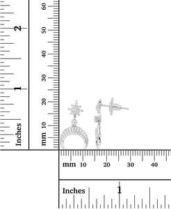 Pendientes colgantes Cubic Zirconia Star & Crescent Moon en plata de ley | Macy's - Product Image 3