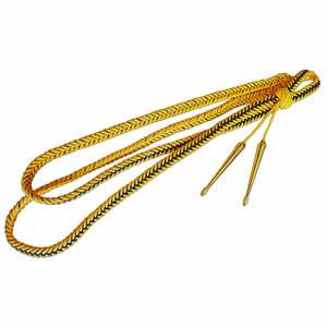 Cordón Táctico Amarillo Dorado con Puntas Azules, Diseño Clásico Personalizable, Cordón de Hombro de Algodón y Poliéster - Product Image 1