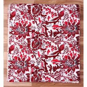 Couvre-lit Kantha indien fait main, 100% coton, imprimé à la main, motif floral, poids du tissu 220g, origine Rajasthan - Product Image 5
