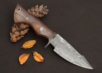 Couteau Bowie à pointe tombante en acier Damas de 10 pouces, de qualité industrielle, fait main, avec manche en bois et étui en cuir véritable, personnalisable ODM/OEM