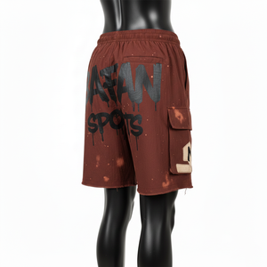 Shorts de bain pour femmes 120 GSM, séchage rapide, polyester et élasthanne, couleur rouille, lavage décoloré, logo personnalisé imprimé à l'écran. - Product Image 5