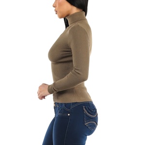 Suéter de cuello alto para mujer, jerséis de punto de moda gruesos y cálidos, manga larga, sencillo, Otoño Invierno, patrón de talla grande de BD, 2024 - Product Image 5