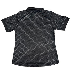 Men's <b>Black</b> Geometric Print Short Sleeve Golf <b>Polo</b> Shirt Knitted Polyester Quick Dry Casual <b>Top</b> with Button Closure Athletic - Product Image 2