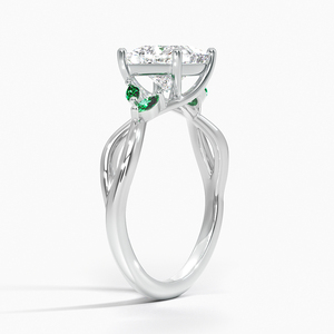 BOJ <b>Ring</b> 068 Princess Cut 925 <b>Silver</b> Engagement <b>Ring</b> With <b>Emeralds</b> Diamond <b>Ring</b> 2ct D Color VVS1 Moissanite GRA Certified Sale - Product Image 2
