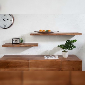 Estante de Pared Moderno y Elegante Vandana MAMMUT de 115 cm, Madera de Acacia con Borde Natural para Sala de Estar - Product Image 2