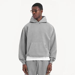 Hoodies et Sweatshirts d'hiver personnalisés en coton uni, coupe oversize, unisexe, pour hommes, grandes tailles, vente en gros - Product Image 4