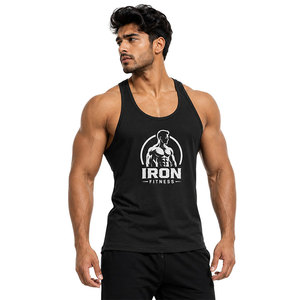 Custom Men <b>Stringer</b> Tank Top Bodybuilding Gym <b>Vest</b> Sleeveless Workout Shirt Fitness Training Quick Dry Athletic Sportswear Black - Product Image 1