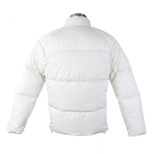 Blouson matelassé blanc pour homme, fermeture éclair intégrale, col montant, léger, isolé, vêtement d'extérieur d'hiver, chaud, décontracté, pour l'extérieur - Product Image 2