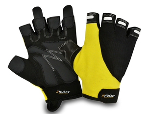 Gants de musculation et de cyclisme unisexes personnalisés HUSKY SPORTSWEAR, demi-doigts, antichoc, respirants, rembourrés en microfibre, à enfiler - Product Image 3