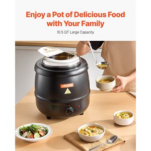 Scaldavivande Elettrico Commerciale 10QT in Acciaio Inox 304 con Pentola Interna Rimovibile, Attrezzatura per Mantenere Caldo 95~176°C - Product Image 2