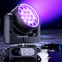 SHEHDS Luces DJ con Zoom Impermeables IP66, 19x20W RGBWAUV, Cabezal Móvil de Haz para Escenario, KTV, Fiesta, Bar, Concierto